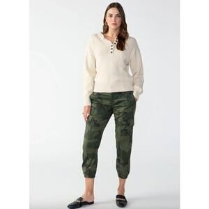 SANCTUARY Sweater Size XS NEW Casual and Chill Sweater Creamy Oat Buttons